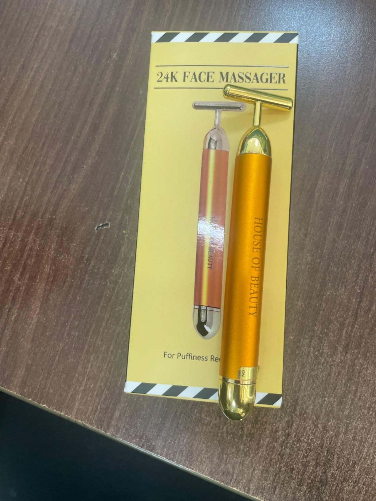 24K Gold Energy Beauty Bar Electric Facial Massage Roller