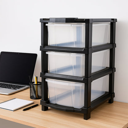 3-Layer Classic Transparent Drawer Storage Organizer